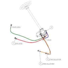 A424196 HYDR. HOSES, STEERIN A640 from 1744