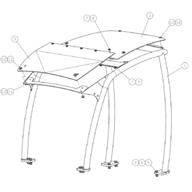 A48906 ROPS FRAME WITH FOPS A523 from 1820