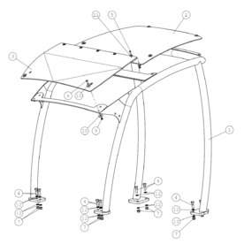 A49119 ROPS FRAME WITH FOPS A520 from 1445