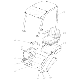 A49119 ROPS FRAME WITH FOPS A640 from 1744