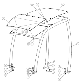 A49119 ROPS FRAME WITH FOPS A745 from 1500