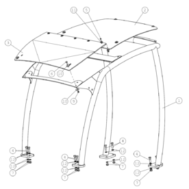 A49119 ROPS FRAME WITH FOPS A745 from 1500