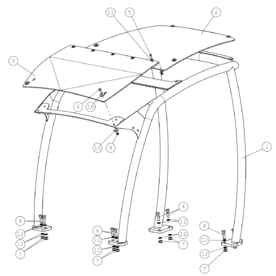 A49119 ROPS FRAME WITH FOPS A745 from 1710