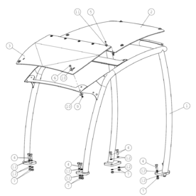 A49119 ROPS FRAME WITH FOPS A750 from 1500