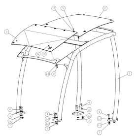 A49119 ROPS FRAME WITH FOPS A750 from 1500