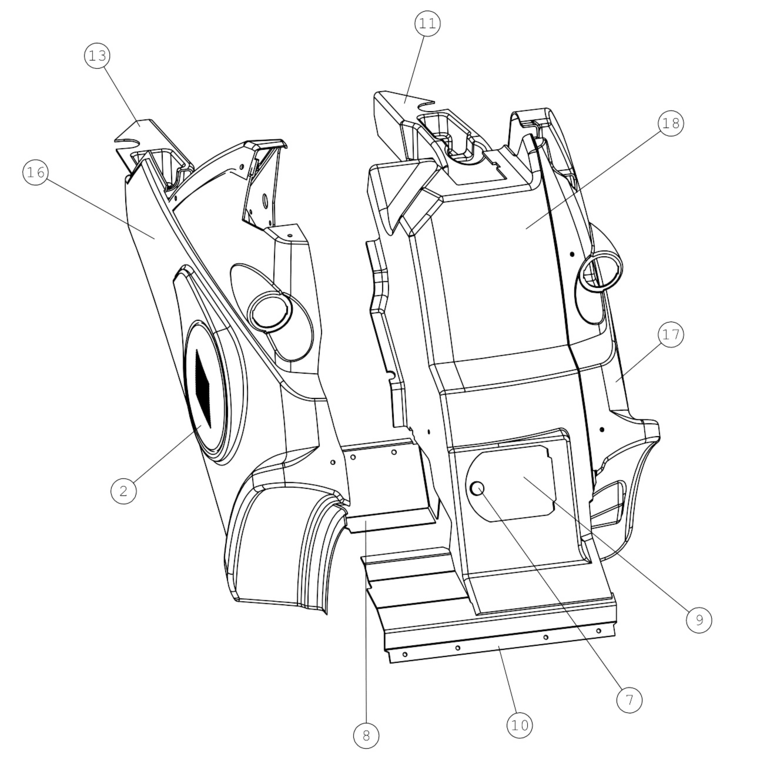 BRACKET, FRONT LEFT,