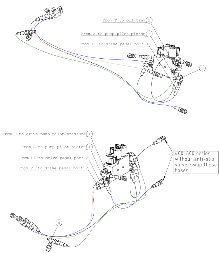 HYDR. HOSE L=1020 TY