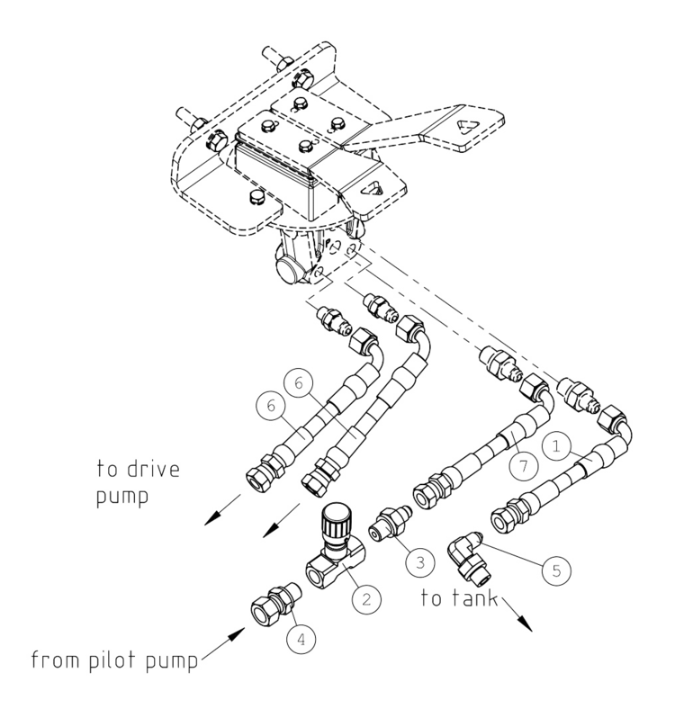 HYDR. HOSE L=430 TYP