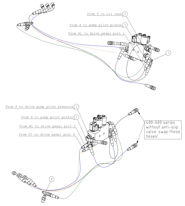 HYDR. HOSE L=430 TYP