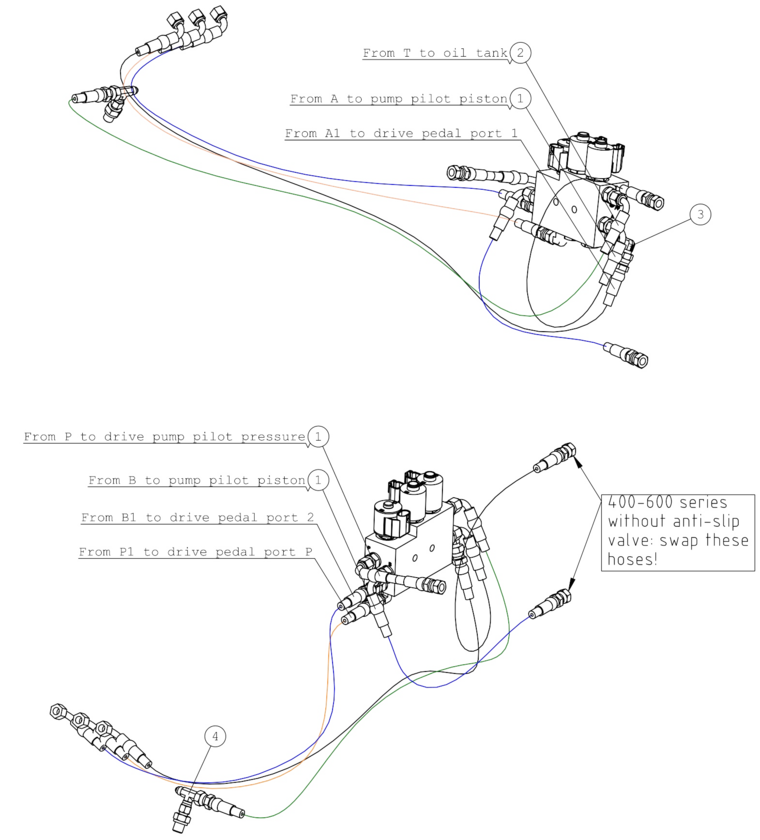 HYDR. HOSE L=430 TYP