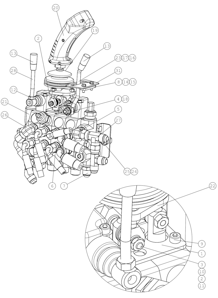 PIN, CONTROL LEVERS