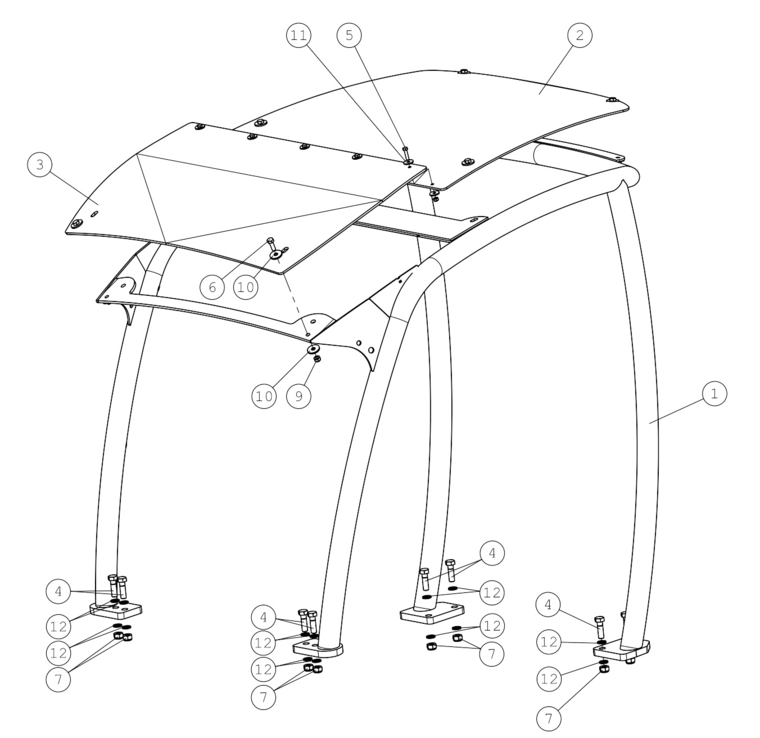 ROPS FRAME 1090 MM,