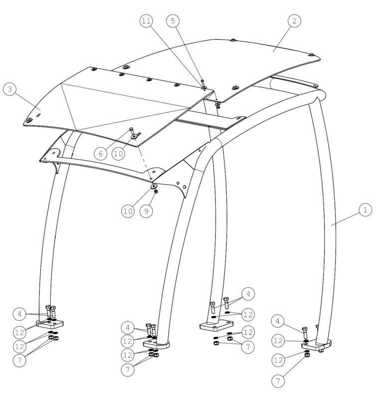 ROPS FRAME 1090 MM,