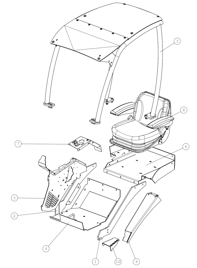 ROPS FRAME WITH FOPS