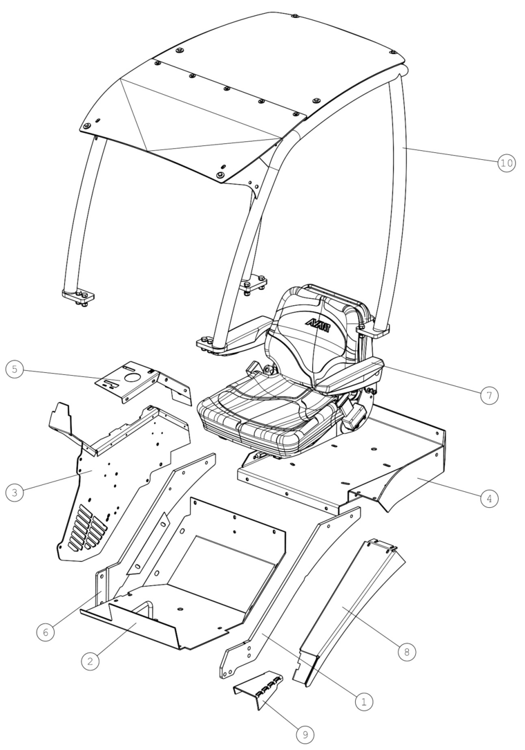 ROPS FRAME WITH FOPS
